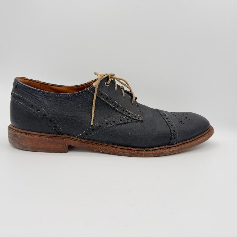 Allen Edmonds Bainbridge Men's Dress Shoes Blue Toe Cap Oxford 10.5 D